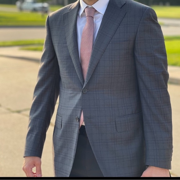 Canali Other - Canali 1934 men’s dark blue plaid 100% wool sports coat blazer EUC, size 38R